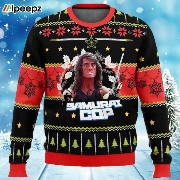 Samurai Cop Ugly Christmas Sweater