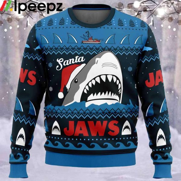 Santa Jaws Jaws Ugly Christmas Sweater