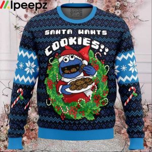 Santas Cookies Cookie Monster Ugly Christmas Sweater