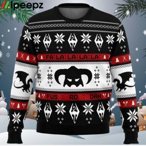 Skyrim Fusrodah Ugly Christmas Sweater