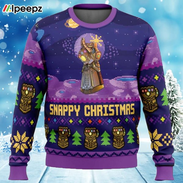 Snappy Christmas Infinity Gauntlet Marvel Ugly Christmas Sweater