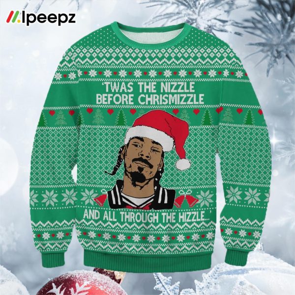 Snoop Dogg Twas The Nizzle Before Chrismizzle Ugly Sweater