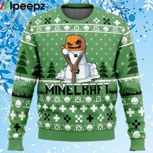 Snow Golem Minecraft Ugly Christmas Sweater