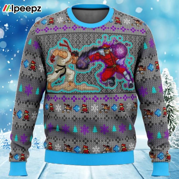 Street Fighter Ryu Vs M Bison Ugly Christmas Sweater