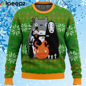 Studio Ghibli Miyazaki Squad Ugly Christmas Sweater