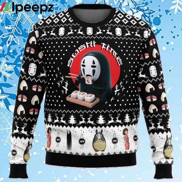 Sushi Time No Face Spirited Away Ugly Christmas Sweater