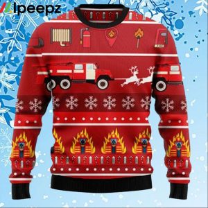 Tmarc Tee Firefighter Ugly Christmas Sweater