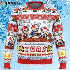 Toad Super Mario Bros Ugly Christmas Sweater