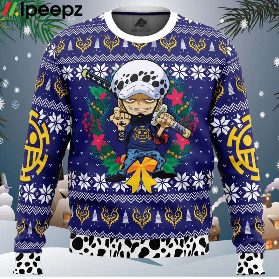 Trafalgar Law One Piece Merry Christmas Ugly Sweater
