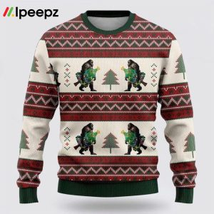 Bigfoot Christmas Tree Ugly Christmas Sweater