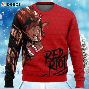 Unbreakable Red Riot My Hero Academia Ugly Christmas Sweater