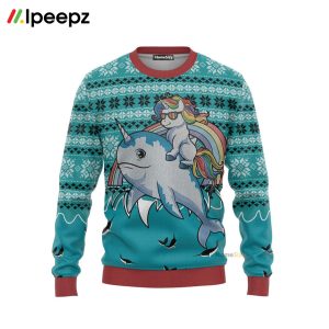 Unicorn Riding Narwhal Christmas Custom Cosplay Ugly Sweater Apparel