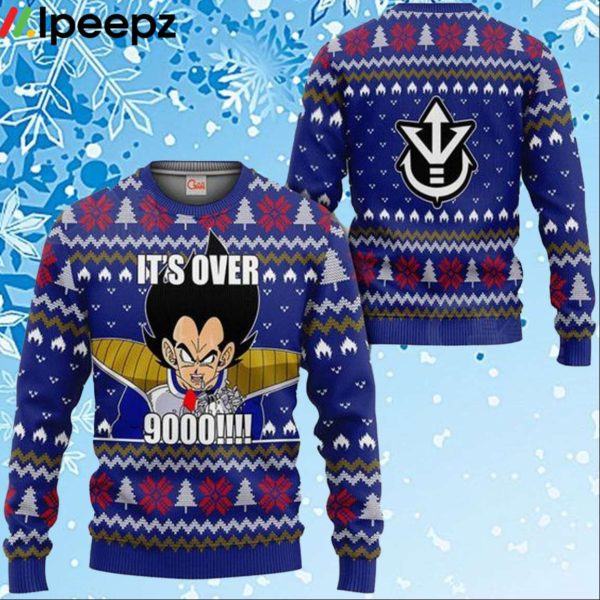 Vegeta Ugly Christmas Its Over 9000 Funny DBZ Xmas Gift Sweater