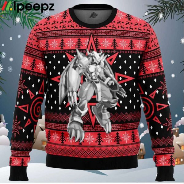 Wargreymon Digimon Ugly Christmas Sweater