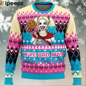 Were Bad Guys Harley Quinn DC Comics Ugly Christmas Sweater