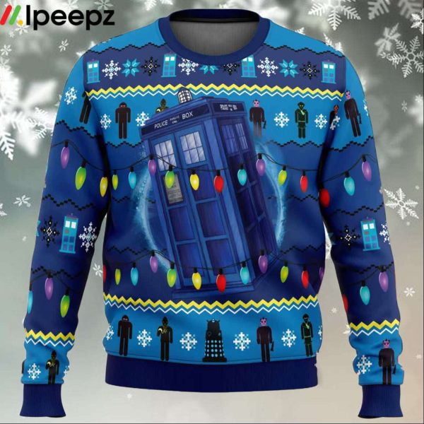 Whos Outside Doctor Who DC Ugly Christmas Sweater