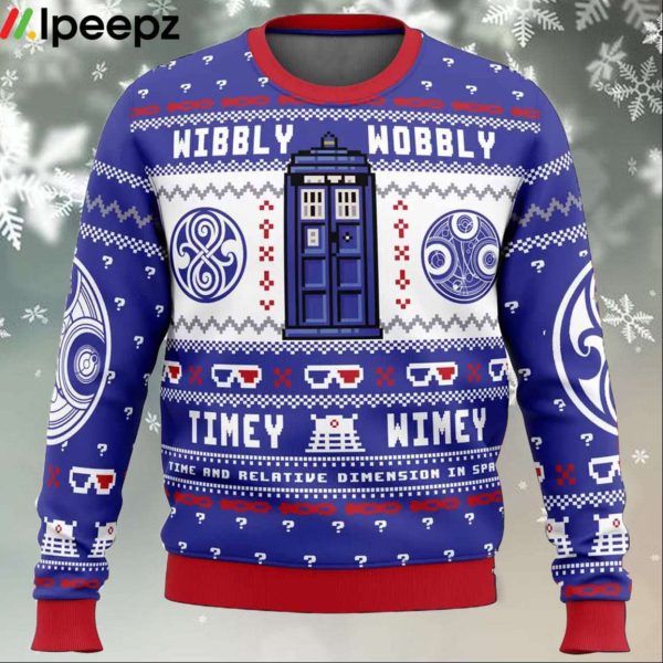 Wibbly Wobbly Doctor Who DC Ugly Christmas Sweater