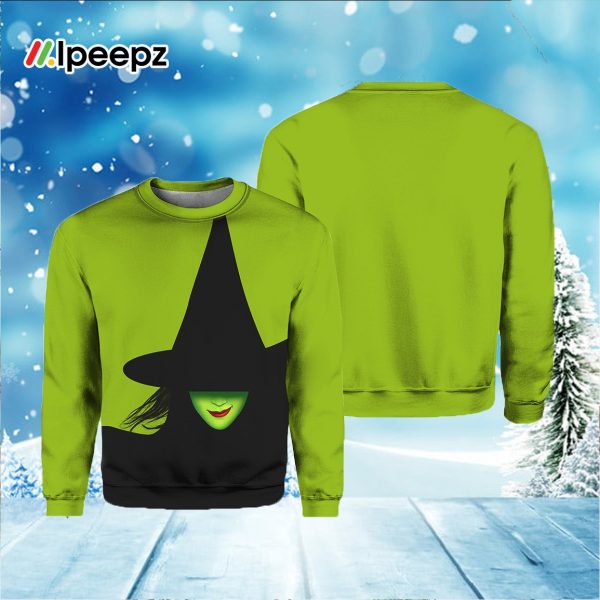 Witch Print Round Neck Halloween Sweatshirt