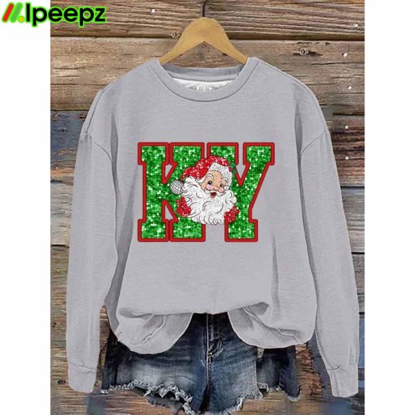 Women’s Kentucky Christmas Print Casual Crew Neck Sweatshirt