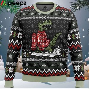 Wrong Size Dinosaurs Ugly Christmas Sweater