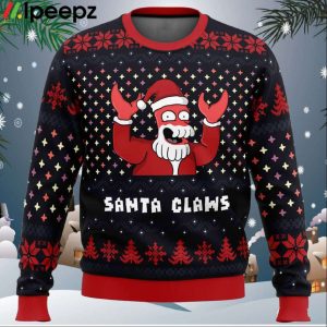 Xmas Ugly Sweater Santa Claws Zoidberg Futurama Ugly Christmas Sweater