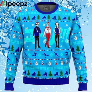 Yuri on Ice The Top 3 Ice Skaters Ugly Christmas Sweater