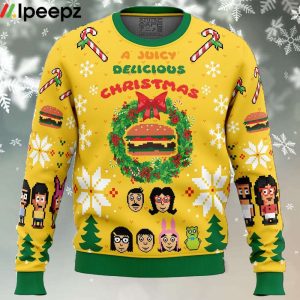 A Juicy Delicious Christmas Bobs Burgers Ugly Christmas Sweater