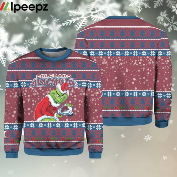 Avalanche Hockey Grinch Ugly Christmas Sweater