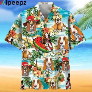Basset Hound Beach Hawaiian Shirt