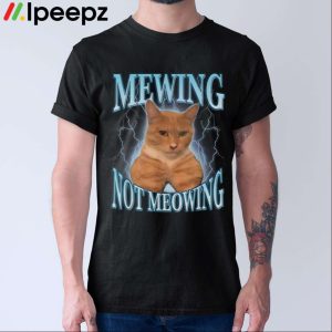 Cat Meme Mewing Looksmax Meowing Cat Trend Long Sleeve Shirt