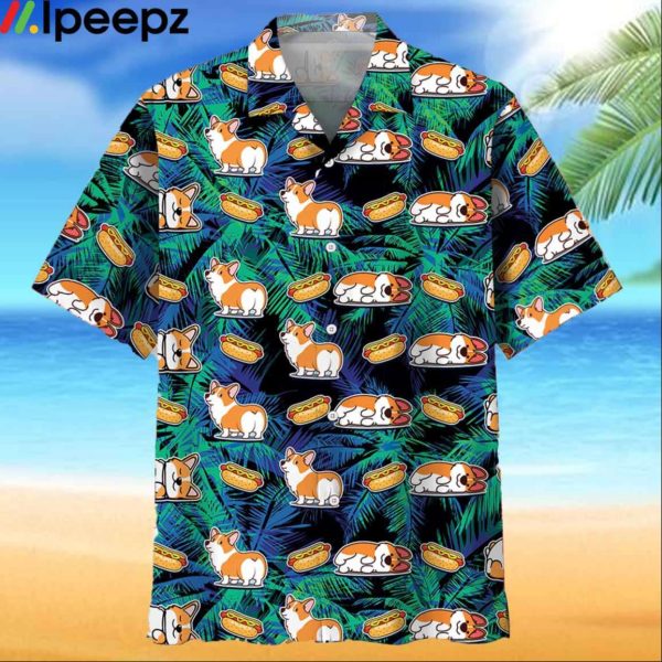 Corgi Hotdog Hawaiian Shirt
