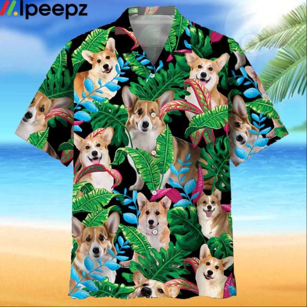 Corgi Tropical Hawaiian Shirt