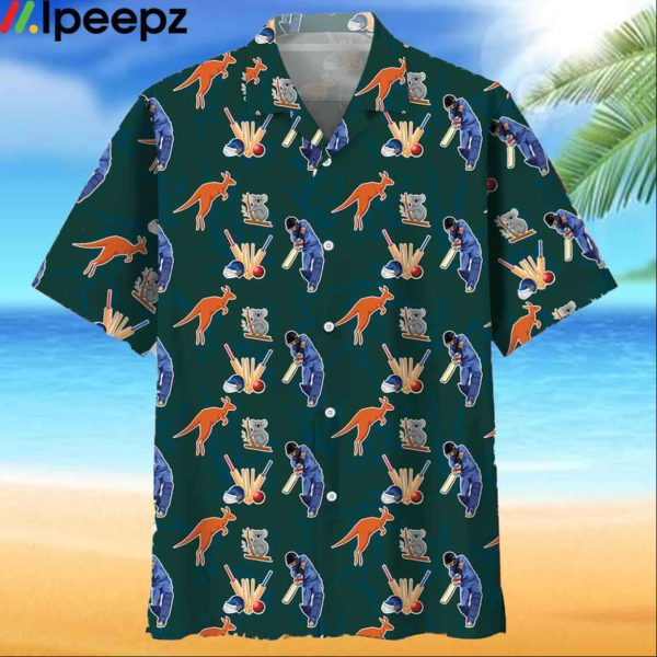 Cricket Blue Hawaiian Shirt
