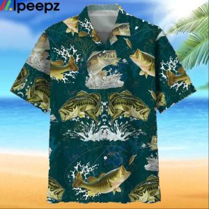 Dark Green Fishing Hawaiian Shirt