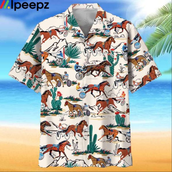 Desert Horse Harness Racing Hawaiian Shirt