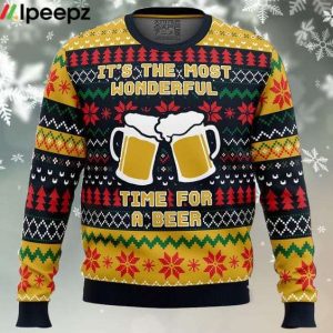 Its The Most Wonderful Time For A Beer Parody Ugly Christmas Sweater