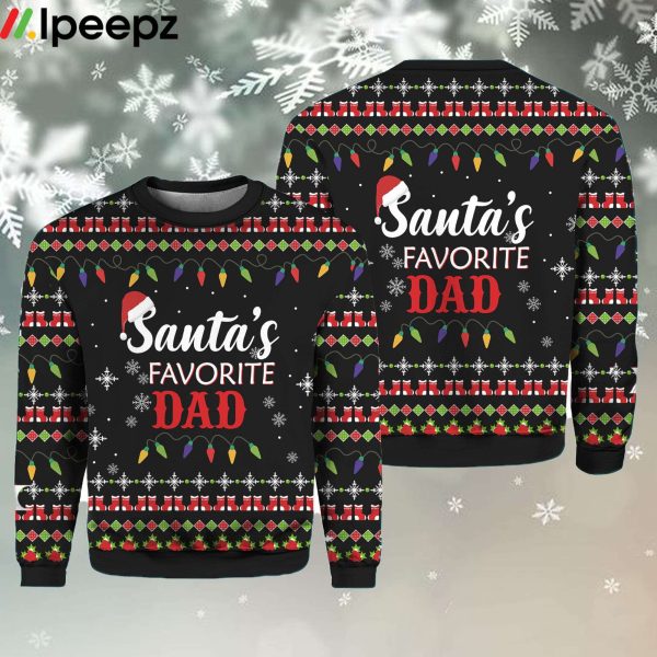Santas Favorite Dad Ugly Christmas Sweater