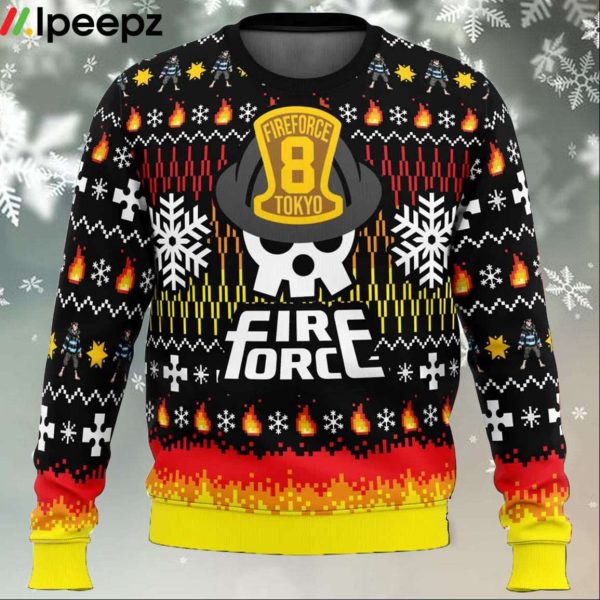 We Didnt Start the Fire This Christmas Fire Force Ugly Christmas Sweater