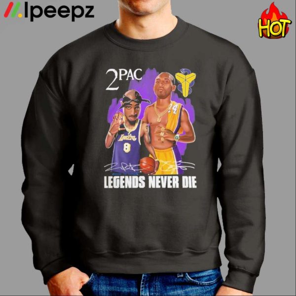 lakers 2 Pac Tupac Shakur And Kobe Bryant Legends Never Die Signatures Shirt