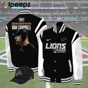 Coach Dan Campbell Lions 2023 NFC Of The Year Baseball Jacket