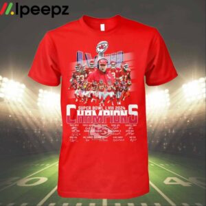 KC Chiefs Super Bowl LVIII 2024 Champions Signatures Shirt