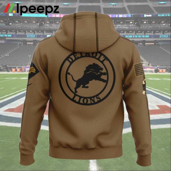 Lions Salute To Service Veterans Day Brown Hoodie