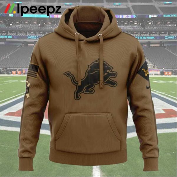 Lions Salute To Service Veterans Day Brown Hoodie