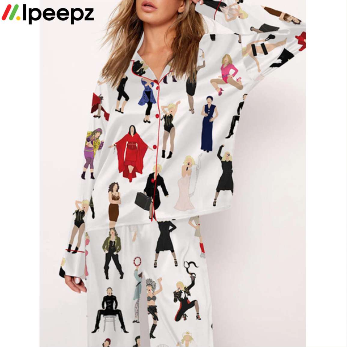 Madonna Illustrated Fashion Pajama Set