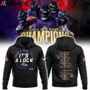 Ravens 2023 CHAMPIONS AFC North 3D It's A Lock Hoodie