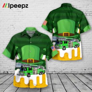 St. Charles Missouri Cottleville Fire Protection District St. Patrick’s Day Hawaiian Shirt
