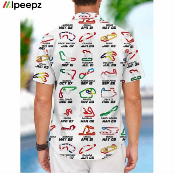 Calendar Formula Race Cars 2024 Hawaiian Shirt