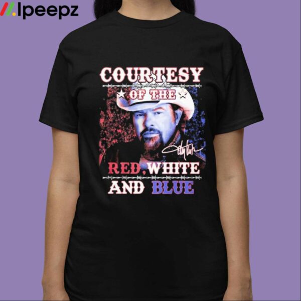 Courtesy Of The Red White And Blue Razor Wire Toby Keith Tribute Shirt