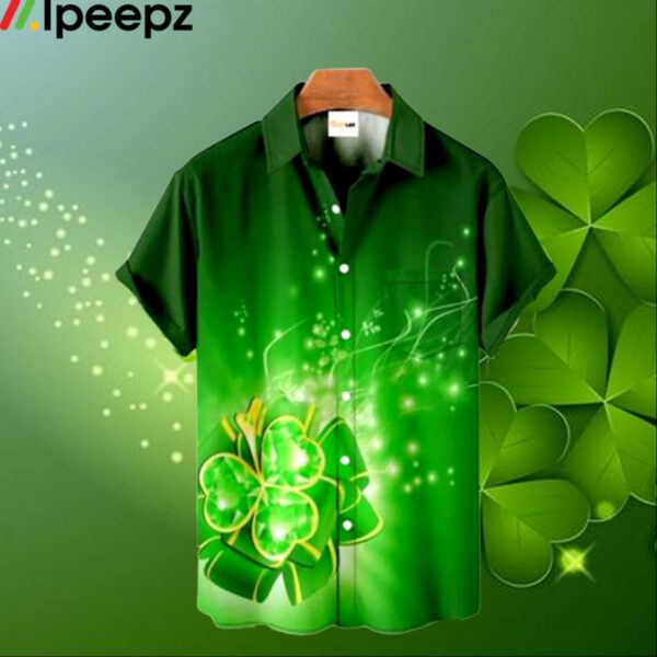 Crystal Clover Happy St Patricks Day Hawaiian Shirt