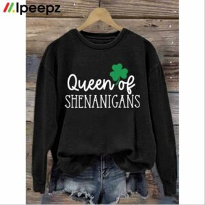 Queen Of Shenanigans Print Round Neck Sweatshirt